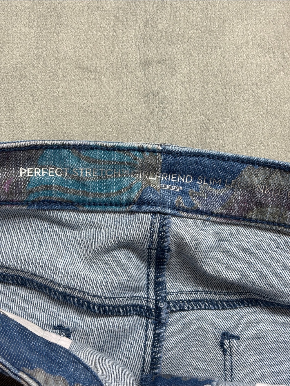 Chico's Floral Paisley Jeans Womens 0.5 (6) Girlfriend Slim Ankle Stretch NWT - Picture 15 of 16